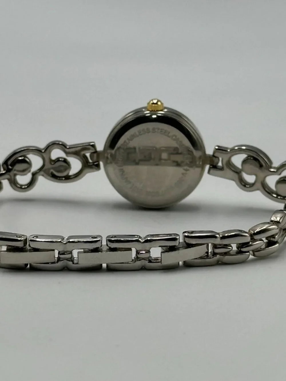 3/$30 Rhinestone Heart Band Watch Women Silver Gold Two Tone New Battery 7.5 